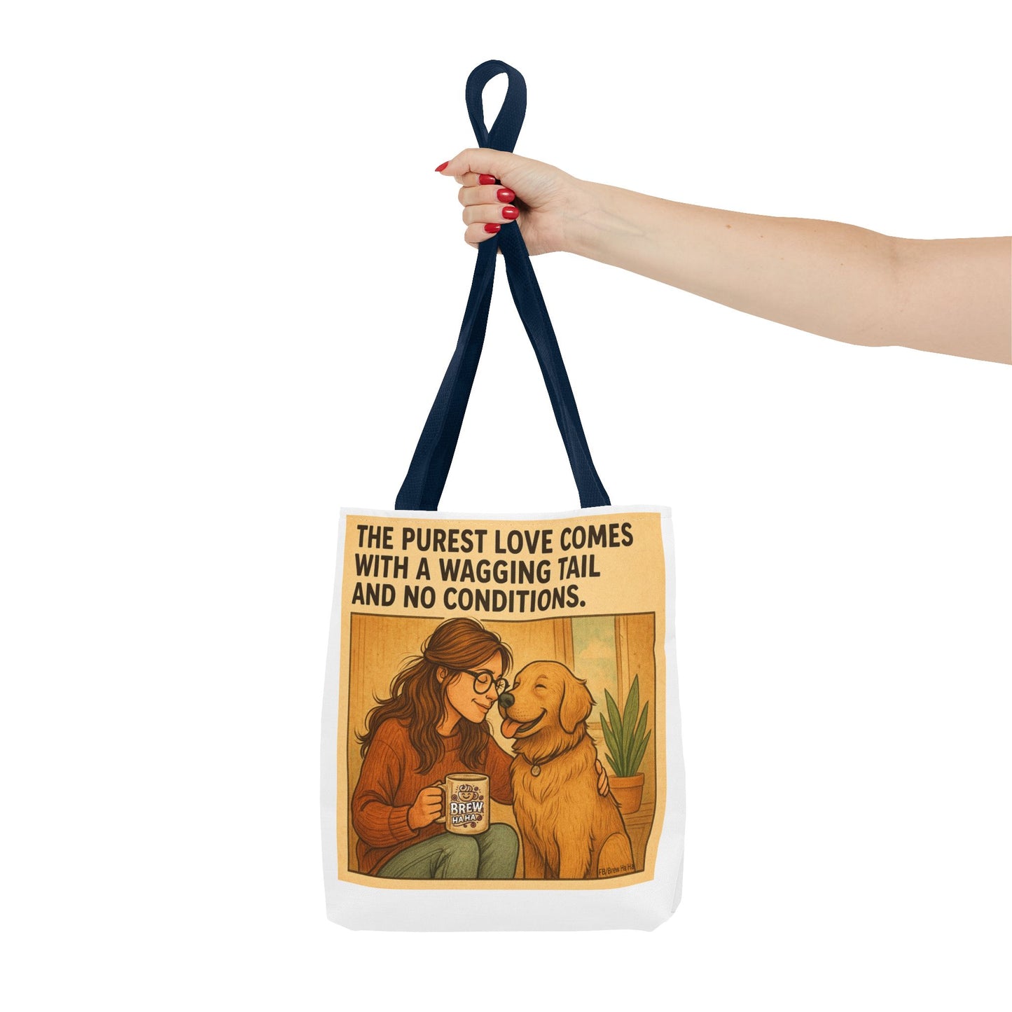 Dog Lover's Tote Bag - The Purest Love Comes with a Wagging Tail, Pet Lover Gift, Dog Mom Tote, Eco-Friendly Bag, Funny Animal Print