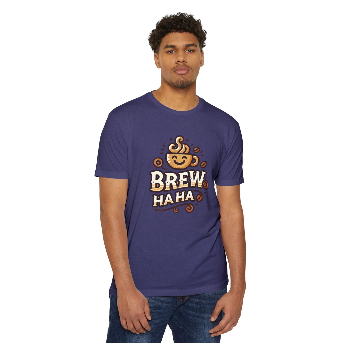 Funny Coffee T-Shirt, Brew Haha Tee, Unisex CVC Jersey Shirt, Coffee Lover Gift, Casual Wear, Make Your Mornings Bright