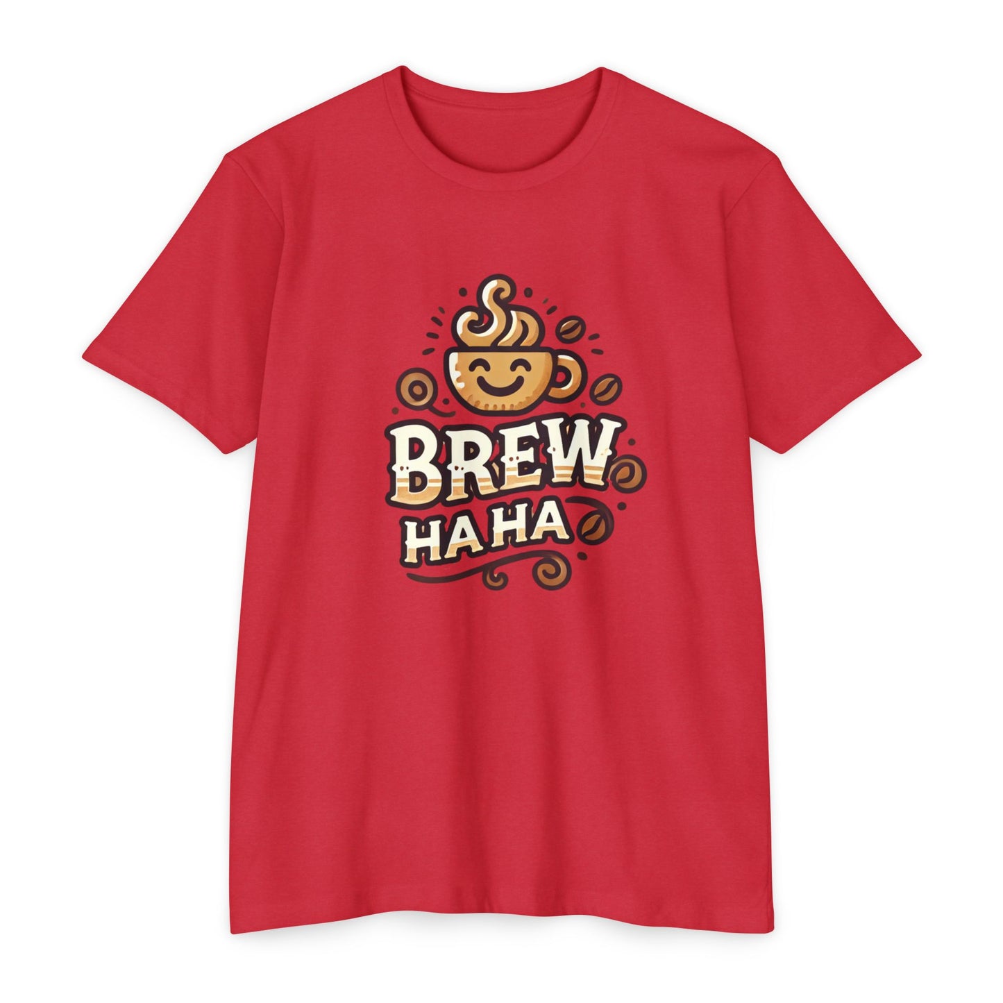 Funny Coffee T-Shirt, Brew Haha Tee, Unisex CVC Jersey Shirt, Coffee Lover Gift, Casual Wear, Make Your Mornings Bright