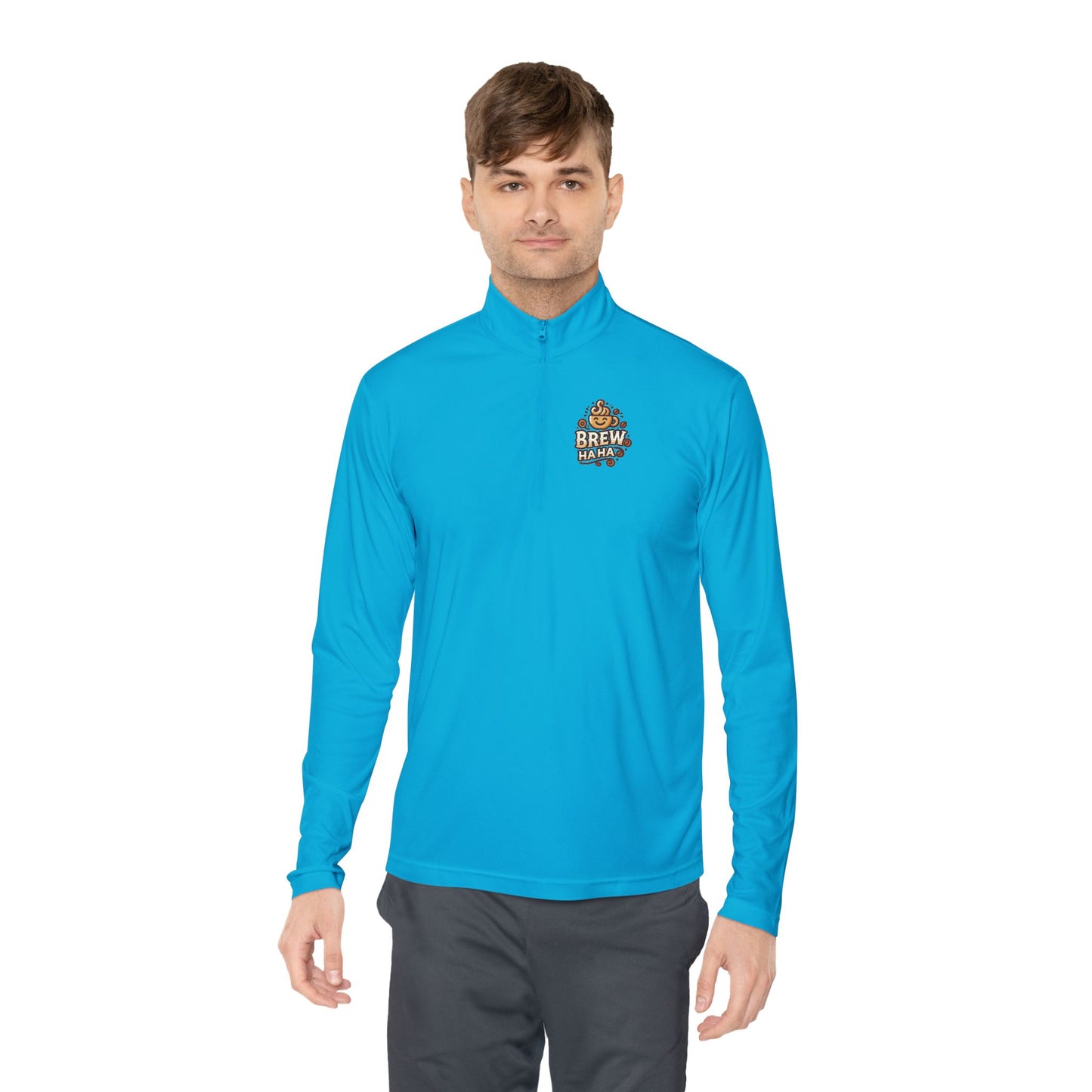 Cozy Quarter-Zip Pullover, Casual Wear, Gifts for Coffee Lovers, Fall Fashion, Unisex Style, Brew Crew Pullover