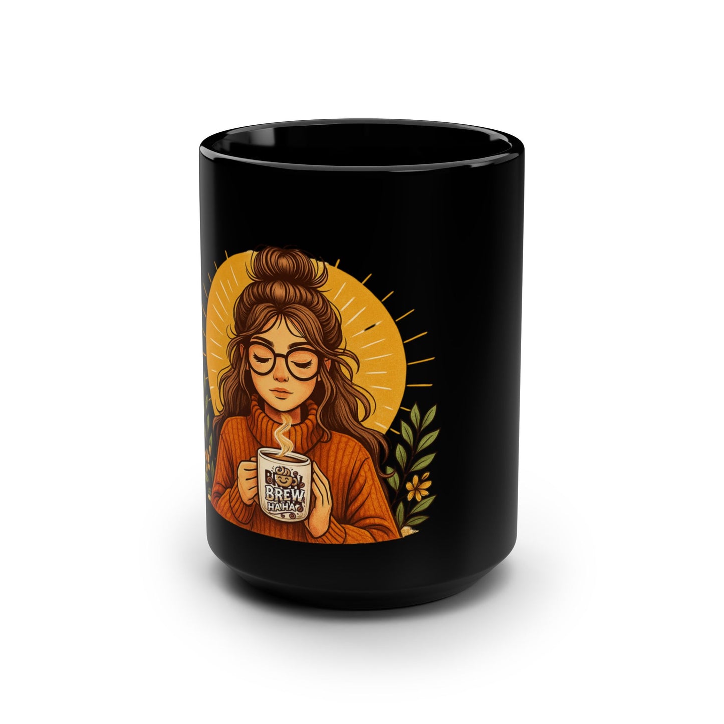 Coffee Lover's Black Mug, Cozy Beverage Cup, Inspirational Gift for Friends, Perfect for Birthdays, Holidays, and Self-Care Moments