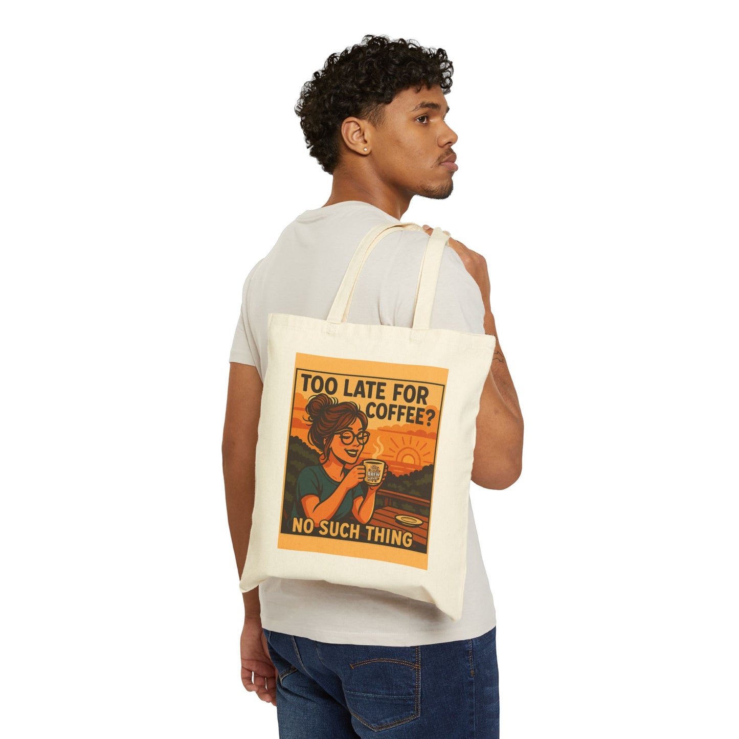 Coffee Lovers Cotton Canvas Tote Bag, Eco-Friendly Shopping Bag, Gift for Coffee Enthusiasts, Cute Tote for Daily Use, Funny Tote