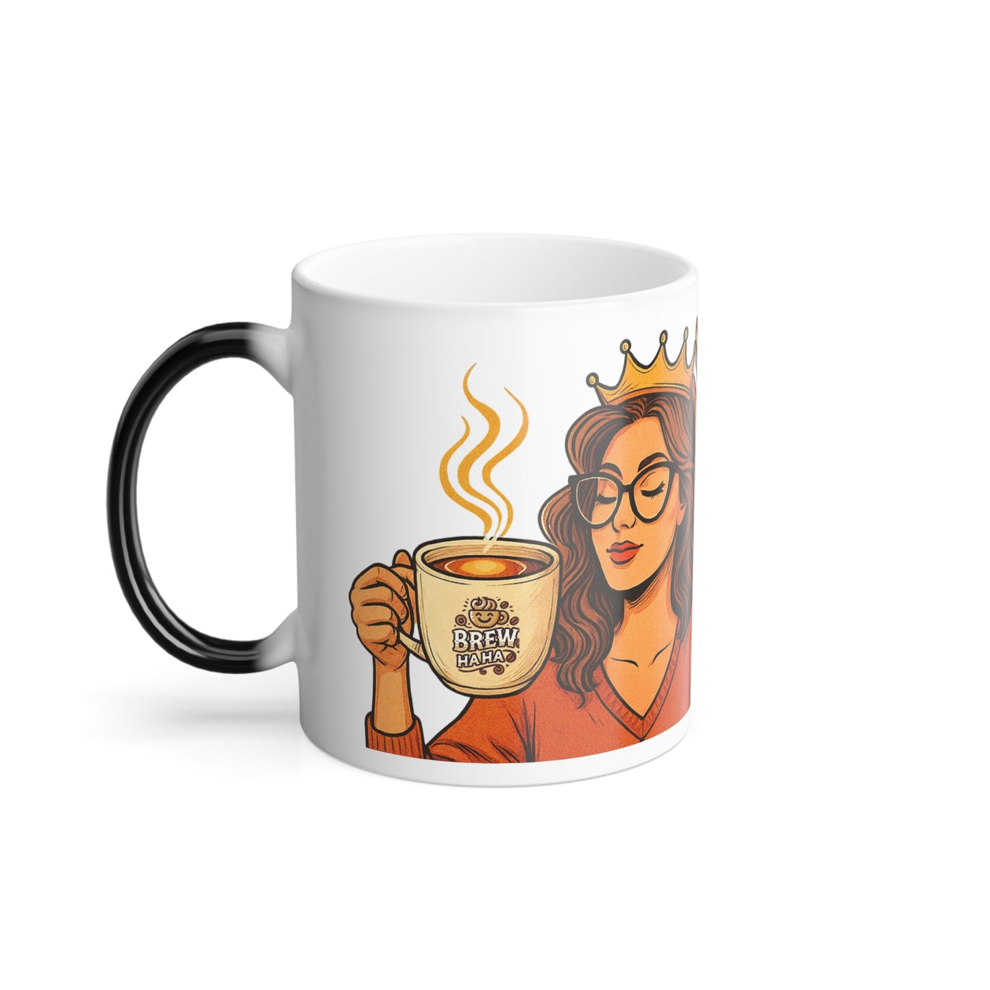 Color Changing Coffee Mug with Crown Design, Gift for Her, Unique Birthday Mug, Fun Office Mug, Creative Heat Sensitive Tea Cup