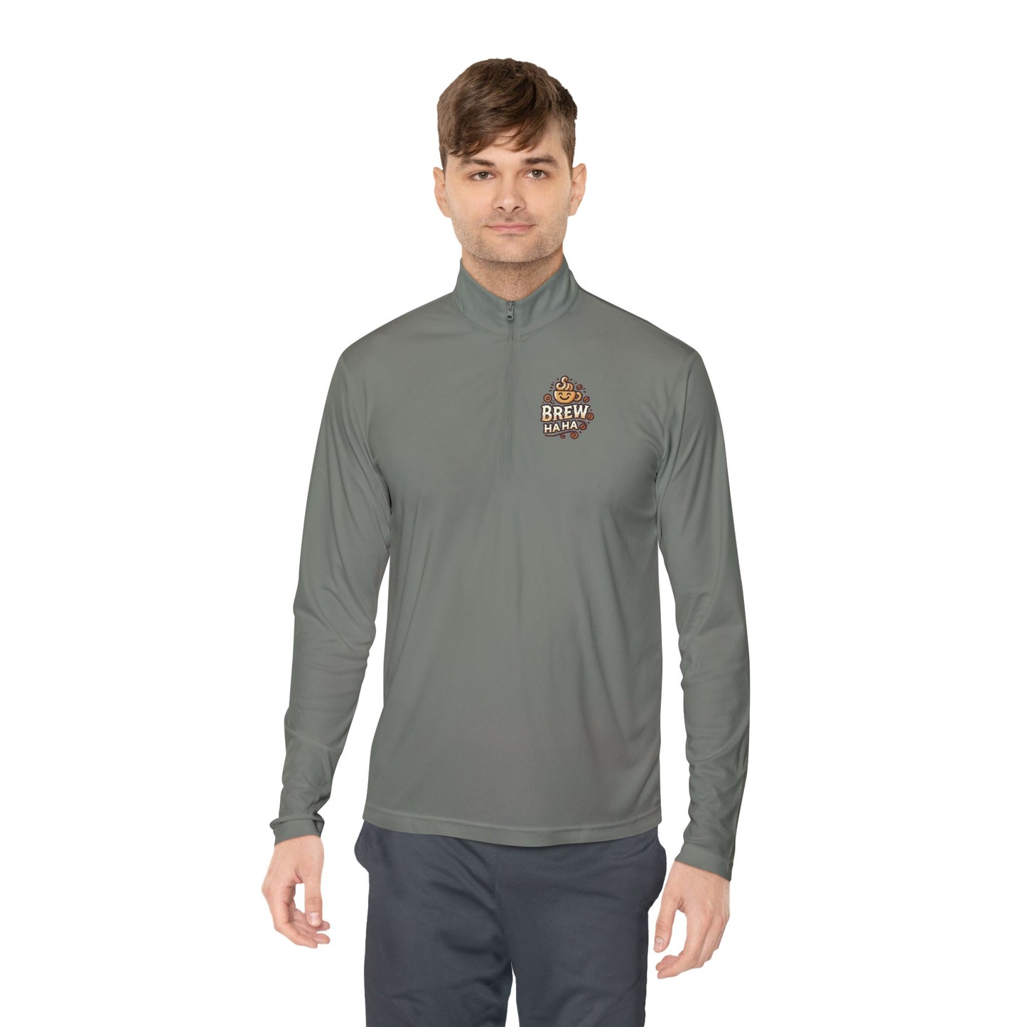 Cozy Quarter-Zip Pullover, Casual Wear, Gifts for Coffee Lovers, Fall Fashion, Unisex Style, Brew Crew Pullover