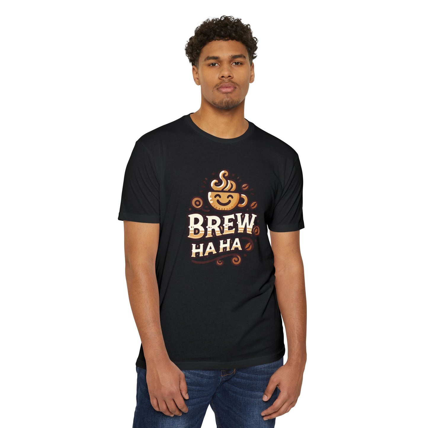 Funny Coffee T-Shirt, Brew Haha Tee, Unisex CVC Jersey Shirt, Coffee Lover Gift, Casual Wear, Make Your Mornings Bright