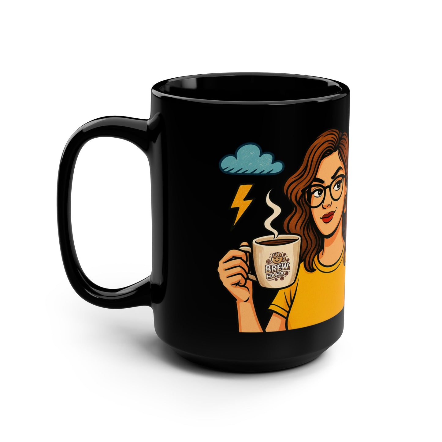 Stylish Black Coffee Mug, 15oz | Perfect Gift for Coffee Lovers, Home Office Decor, Birthday, or Just Because!