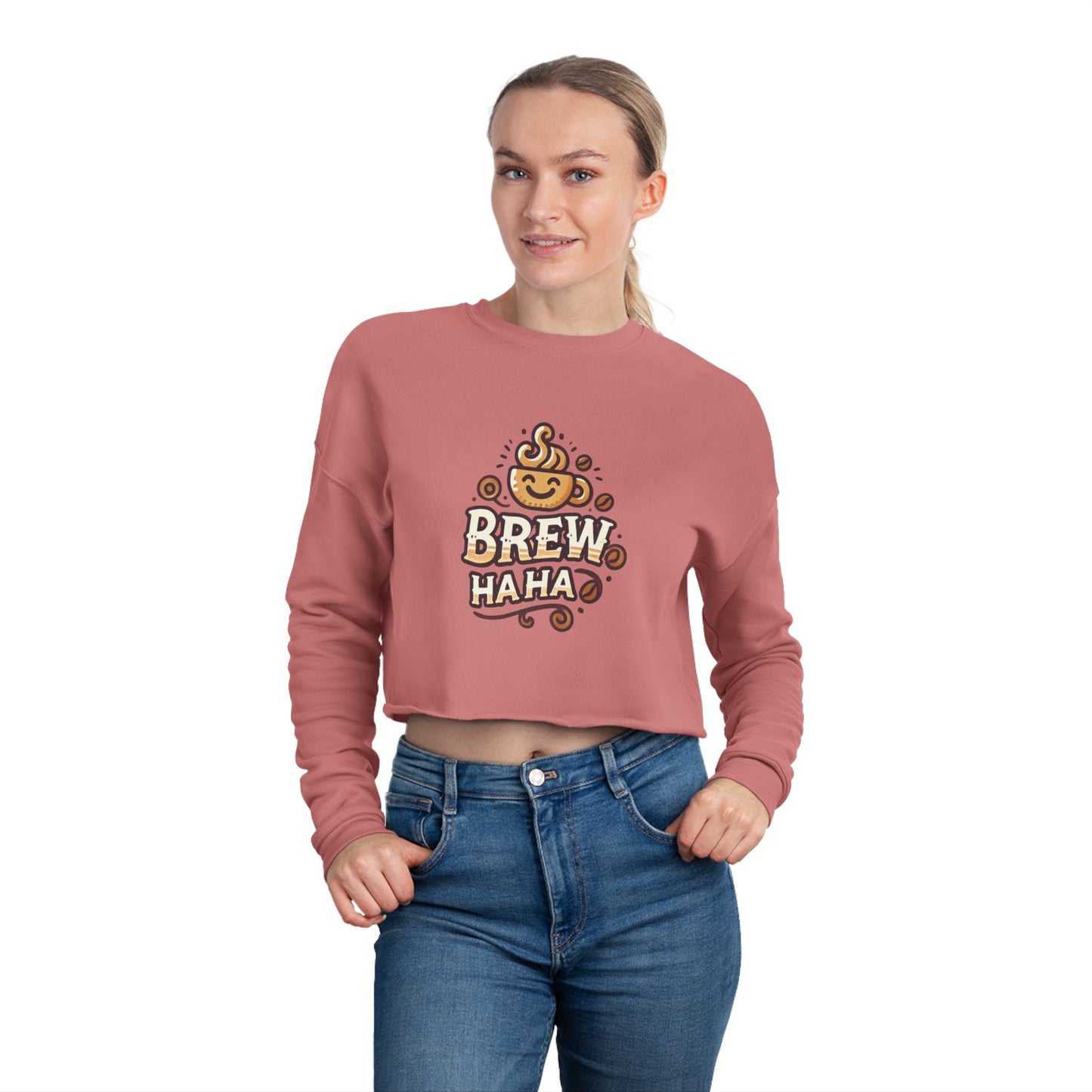 Brew Haha Cropped Sweatshirt - Cozy Fall Fashion, Funny Sweatshirts, Pumpkin Spice Lover Gift, Halloween Outfit, Autumn Apparel