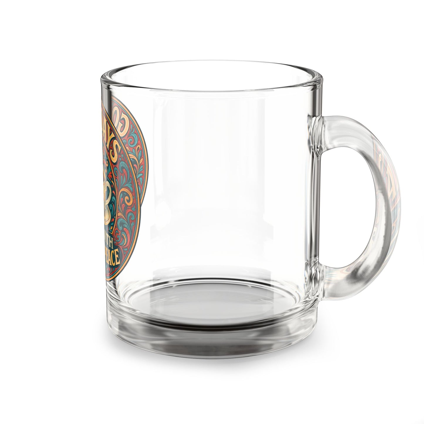 Clear Coffee Mug - 'Good Days Start with Coffee & Peace' - Perfect Gift for Coffee Lovers, Home Decor, Relaxation
