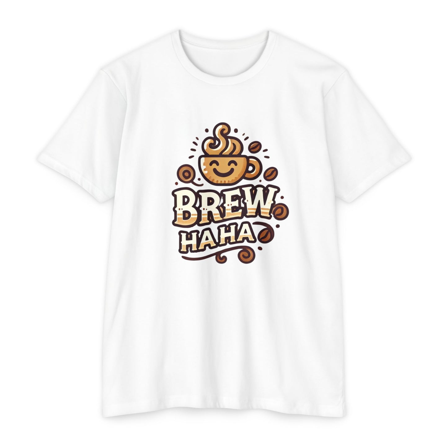Funny Coffee T-Shirt, Brew Haha Tee, Unisex CVC Jersey Shirt, Coffee Lover Gift, Casual Wear, Make Your Mornings Bright