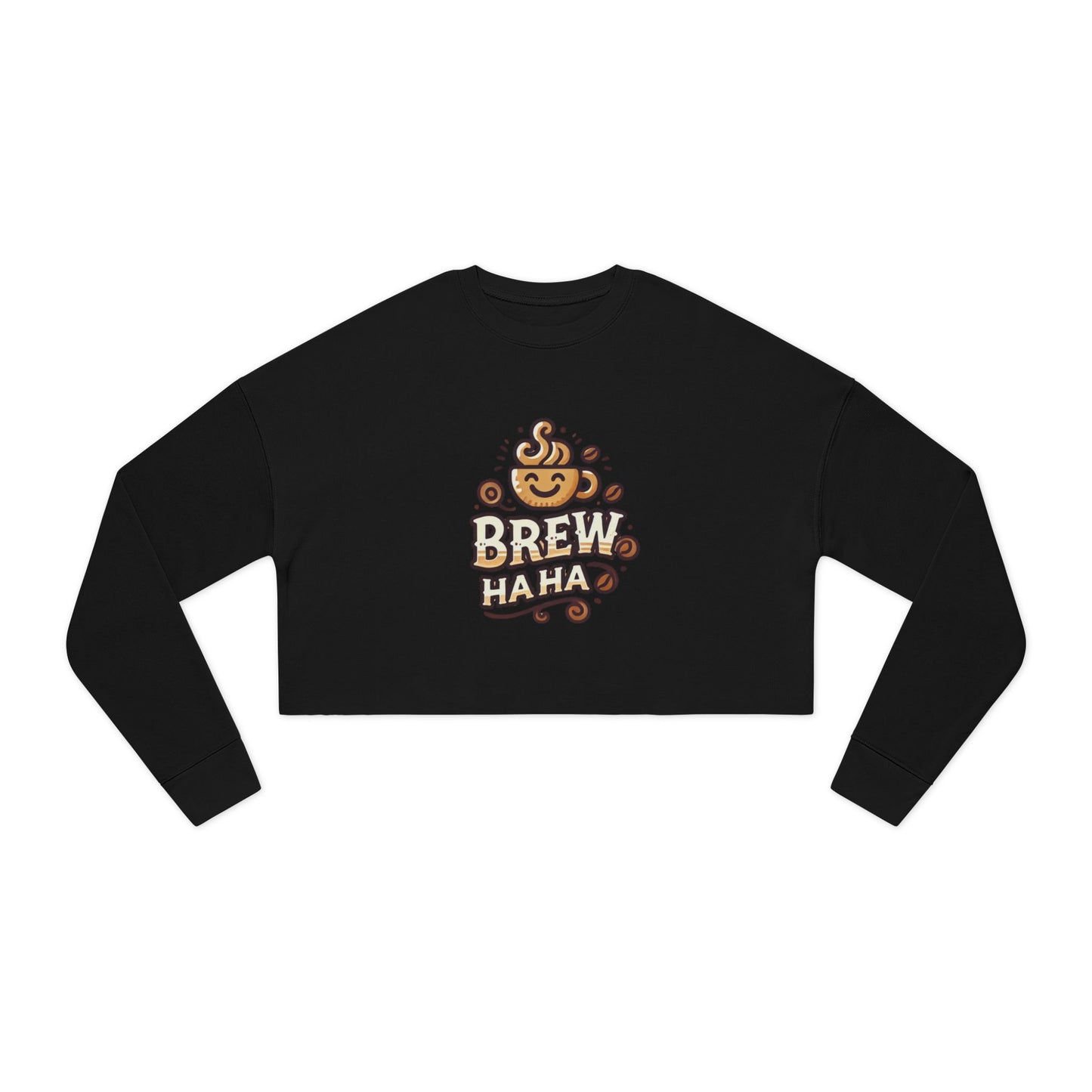 Brew Haha Cropped Sweatshirt - Cozy Fall Fashion, Funny Sweatshirts, Pumpkin Spice Lover Gift, Halloween Outfit, Autumn Apparel