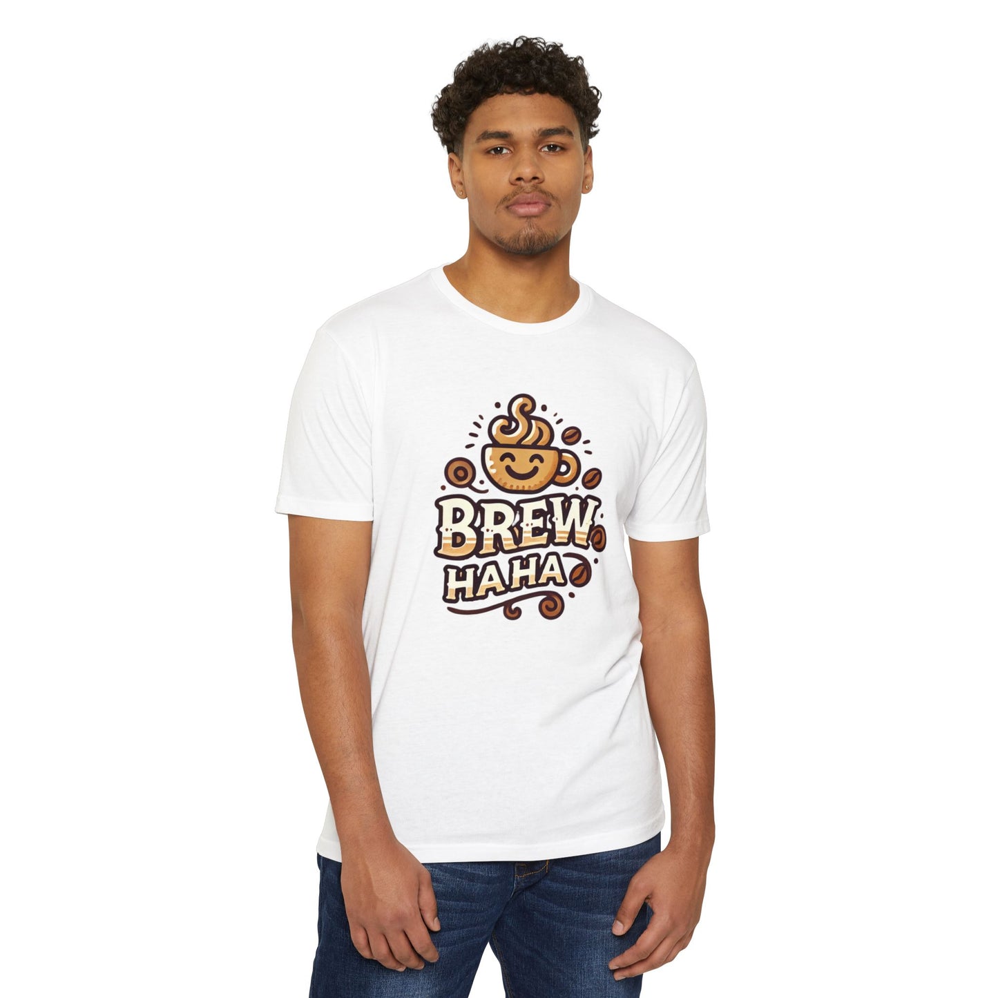 Funny Coffee T-Shirt, Brew Haha Tee, Unisex CVC Jersey Shirt, Coffee Lover Gift, Casual Wear, Make Your Mornings Bright