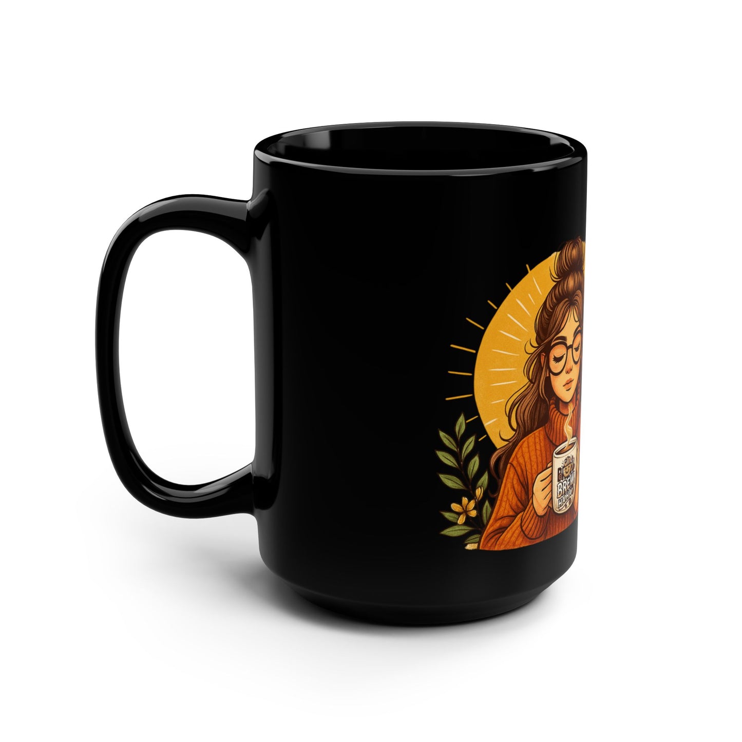 Coffee Lover's Black Mug, Cozy Beverage Cup, Inspirational Gift for Friends, Perfect for Birthdays, Holidays, and Self-Care Moments