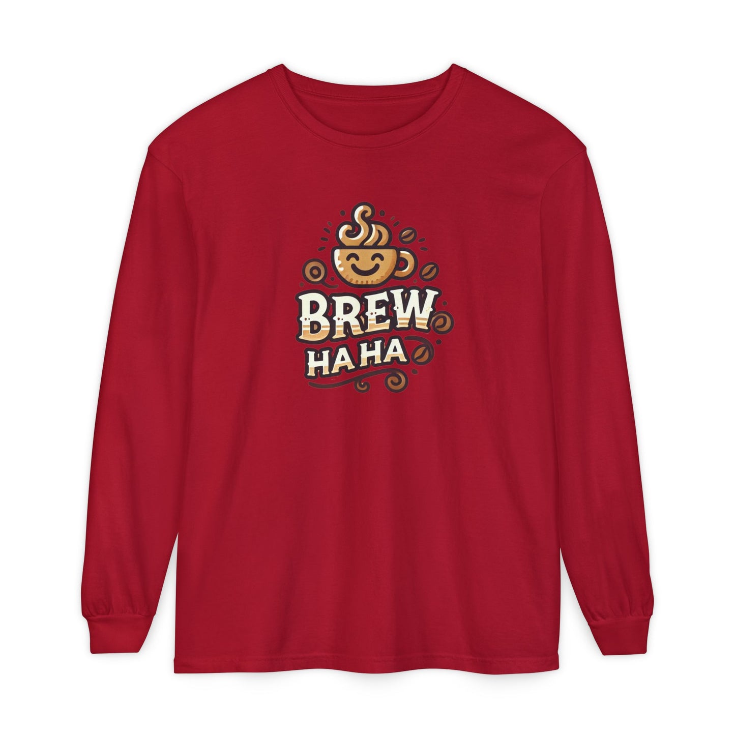 Brew Haha Long Sleeve T-Shirt | Funny Coffee Shirt, Gift for Coffee Lovers, Unisex Tee, Casual Wear, Cozy Everyday Style