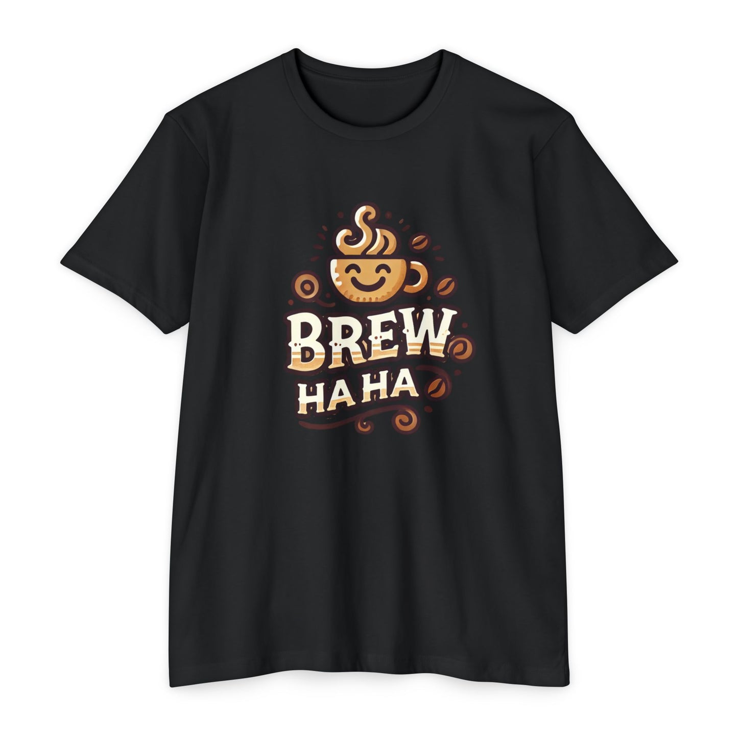 Funny Coffee T-Shirt, Brew Haha Tee, Unisex CVC Jersey Shirt, Coffee Lover Gift, Casual Wear, Make Your Mornings Bright