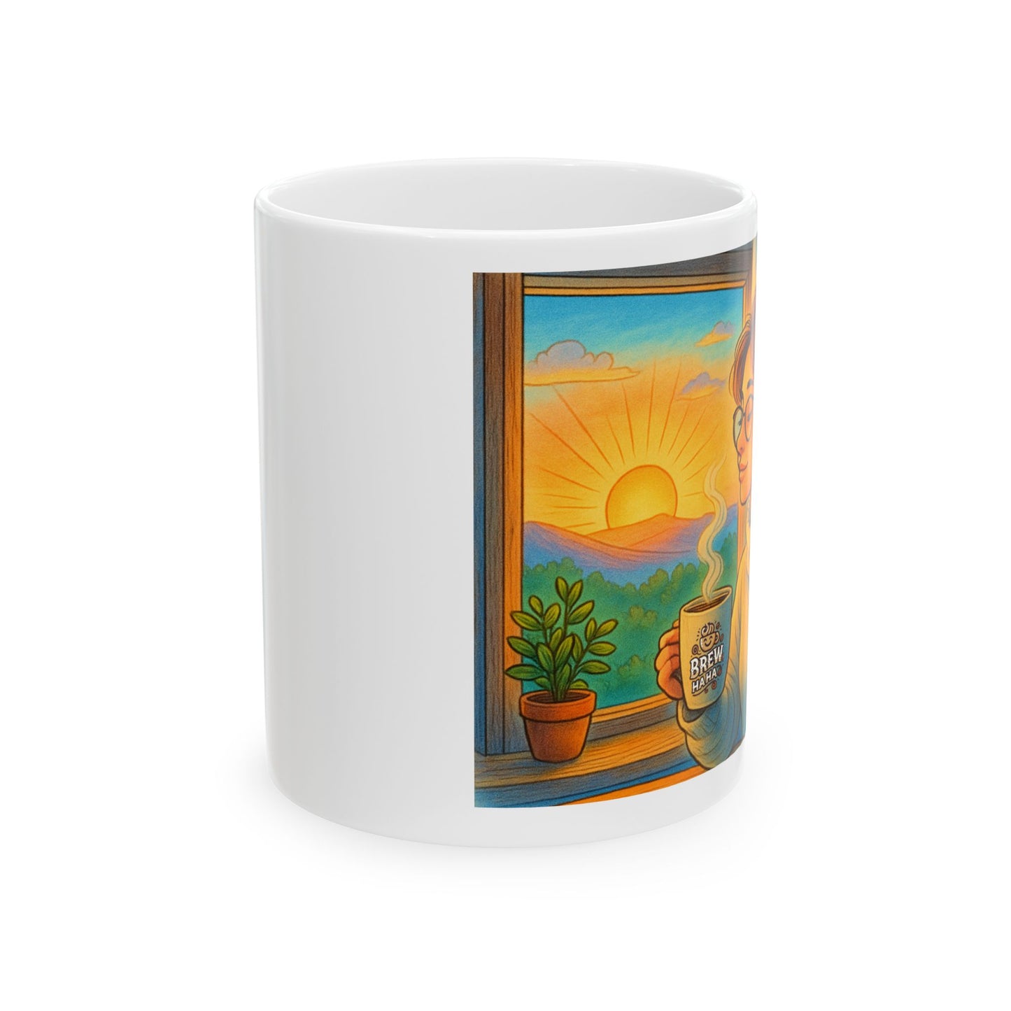 Sunrise Ceramic Mug, Cozy Coffee Cup, Gift for Nature Lovers, Inspirational Mug, Home Decor, Morning Motivation