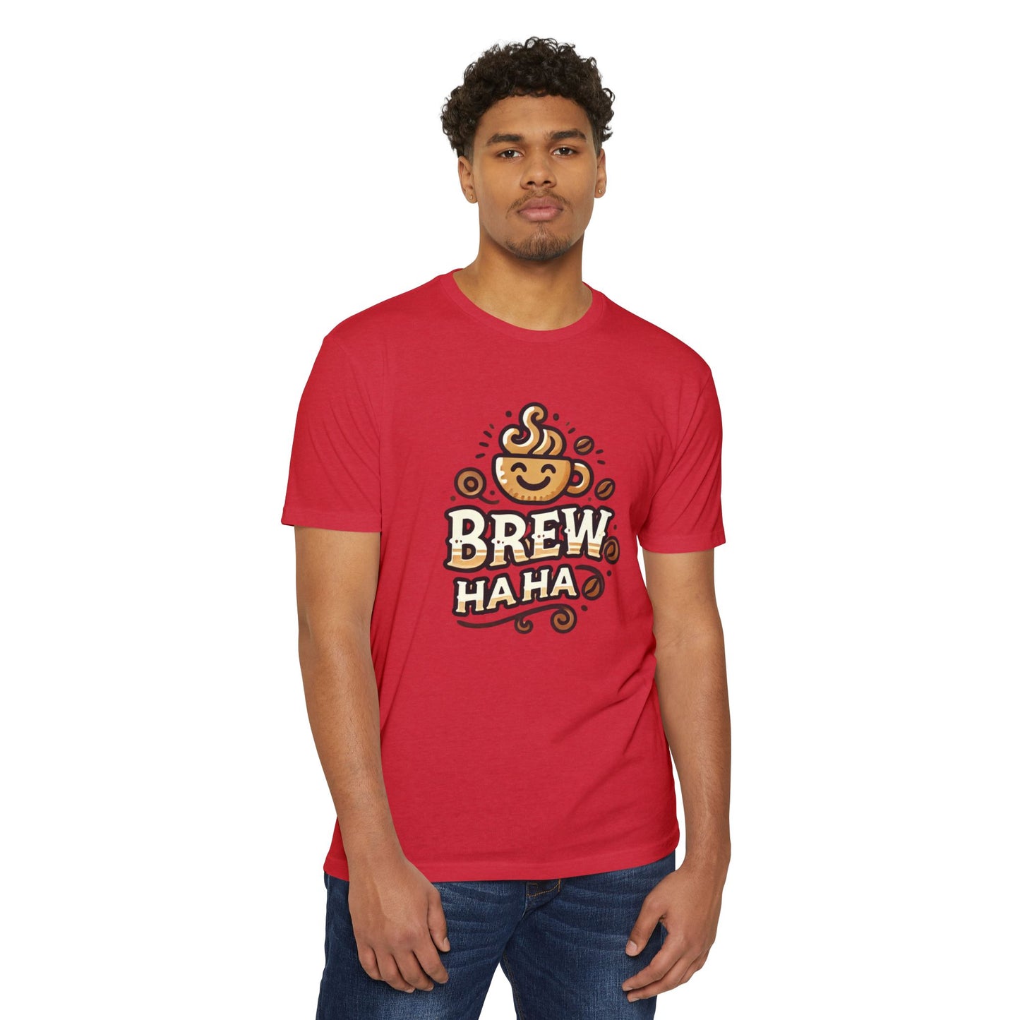 Funny Coffee T-Shirt, Brew Haha Tee, Unisex CVC Jersey Shirt, Coffee Lover Gift, Casual Wear, Make Your Mornings Bright