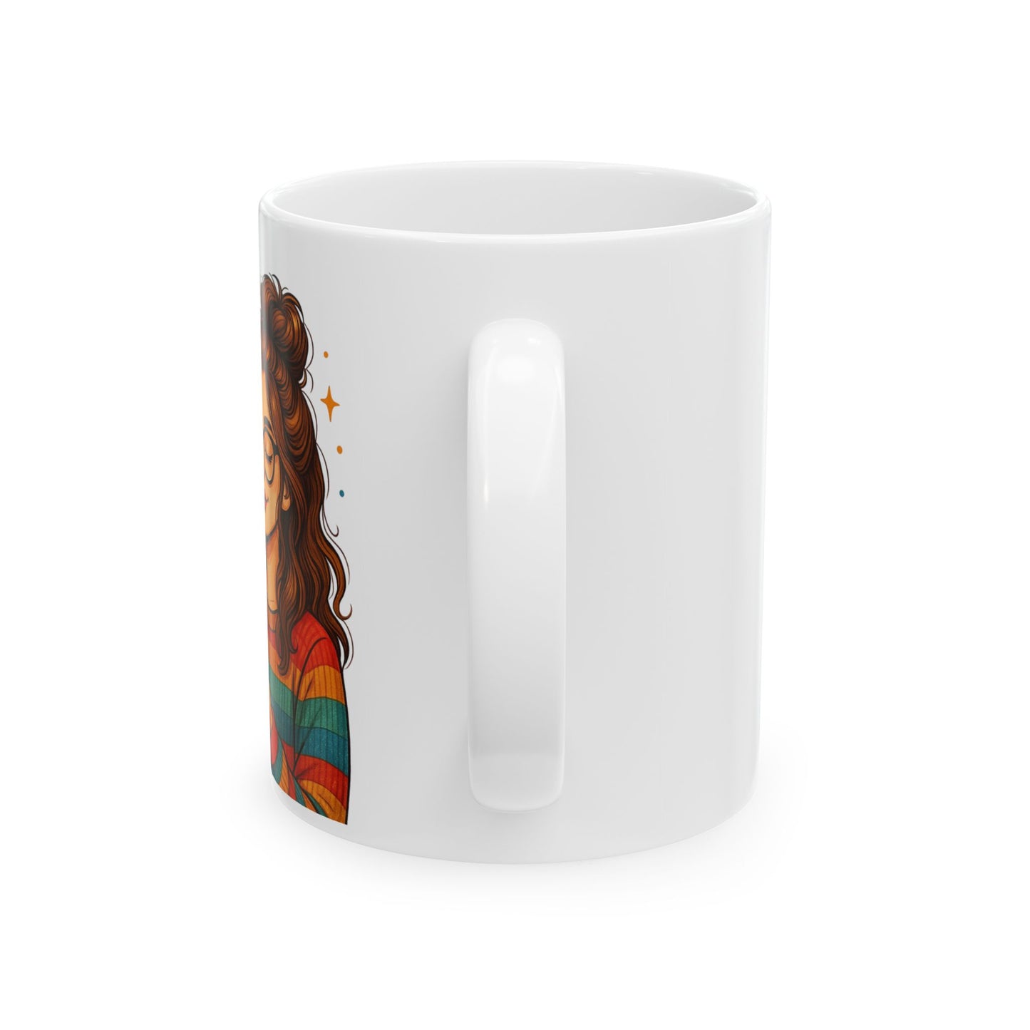 Vibrant Ceramic Mug with Whimsical Design, Coffee First. Make Your Point Later.’ – Sassy Ceramic Cup, Gift for Coffee Lovers & Coworkers