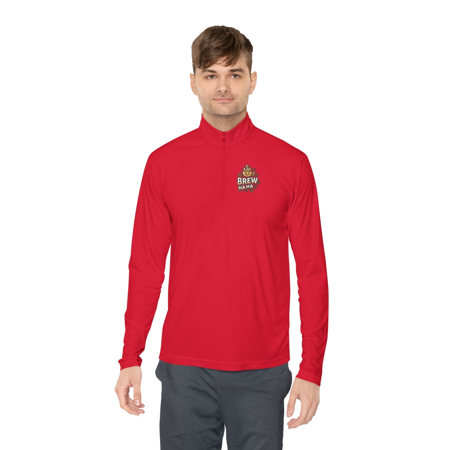 Cozy Quarter-Zip Pullover, Casual Wear, Gifts for Coffee Lovers, Fall Fashion, Unisex Style, Brew Crew Pullover