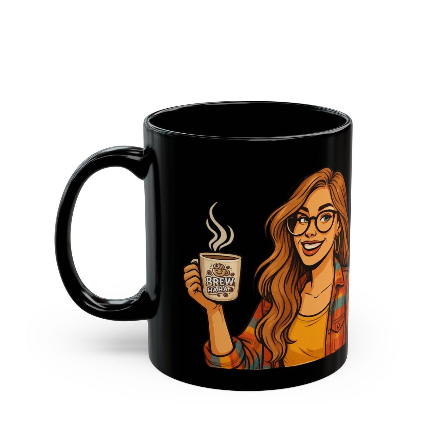 Chic Black Mug with Fun Design, Perfect Gift for Friends, Coffee Lovers, Birthdays, and Cozy Gatherings