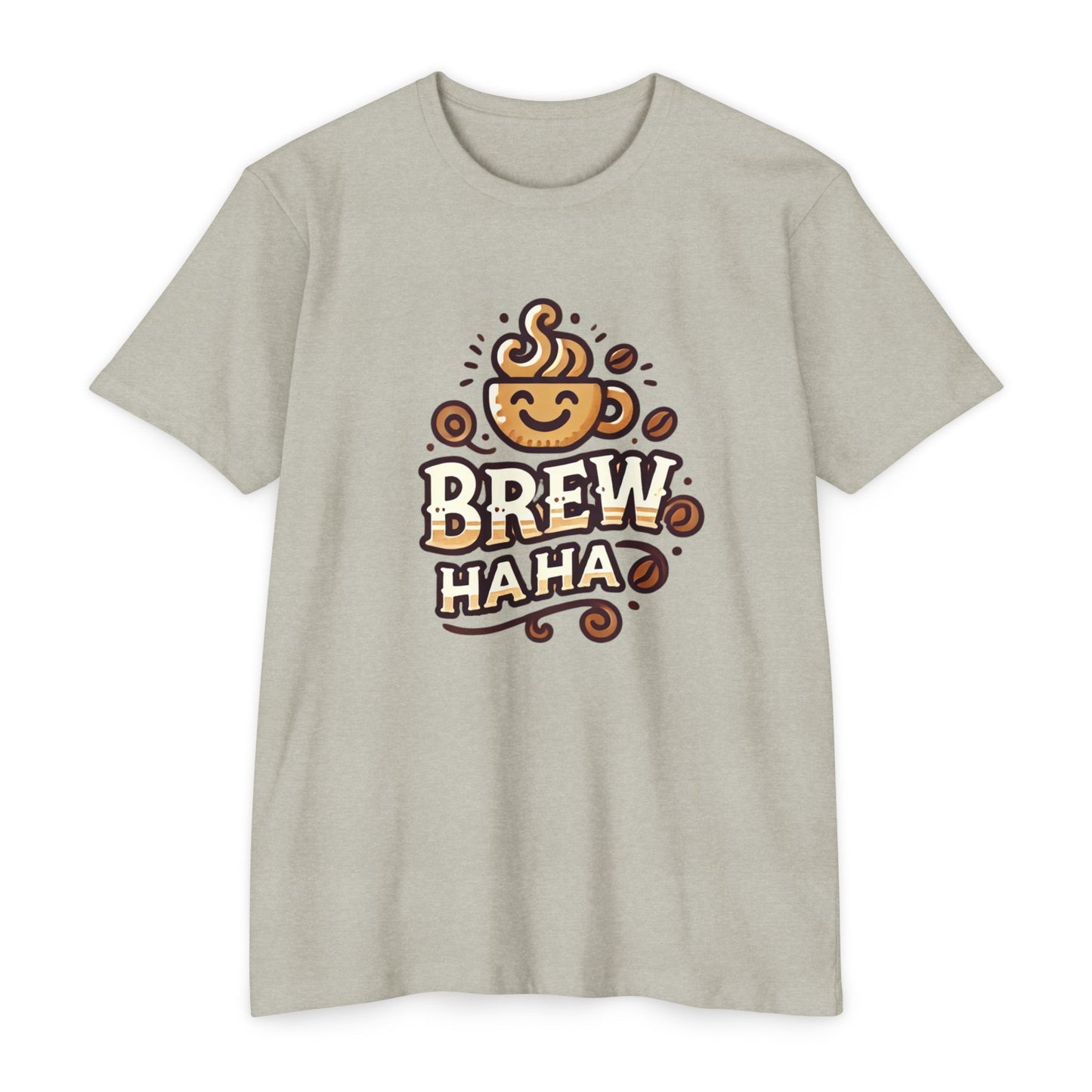 Funny Coffee T-Shirt, Brew Haha Tee, Unisex CVC Jersey Shirt, Coffee Lover Gift, Casual Wear, Make Your Mornings Bright