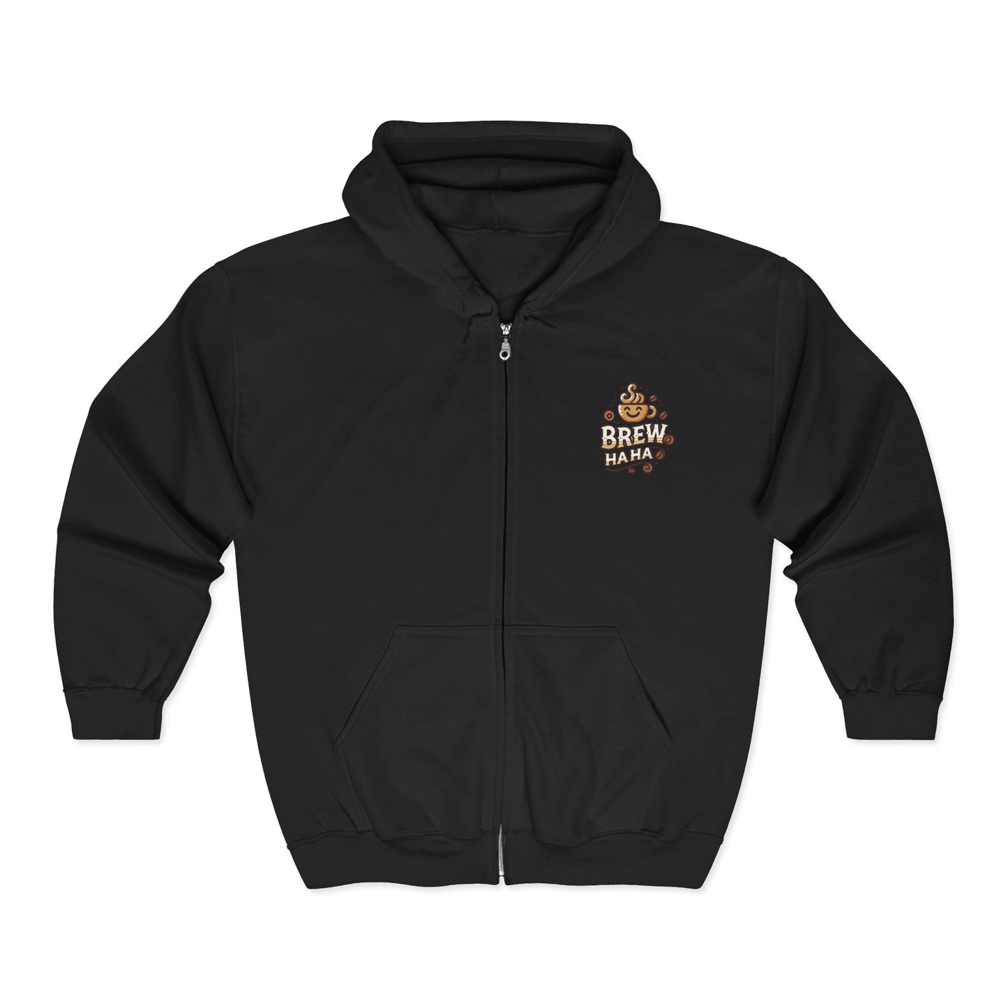 Coffee Lover's Unisex Zip Hoodie | Funny Brew Haha Sweater | Ideal for Cafés, Chill Nights, Coffee Dates, Birthdays, Gifts