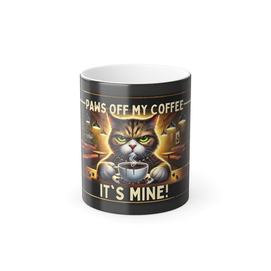 Mug - Color Morphing 11oz Paws Off My Coffee Cat Design