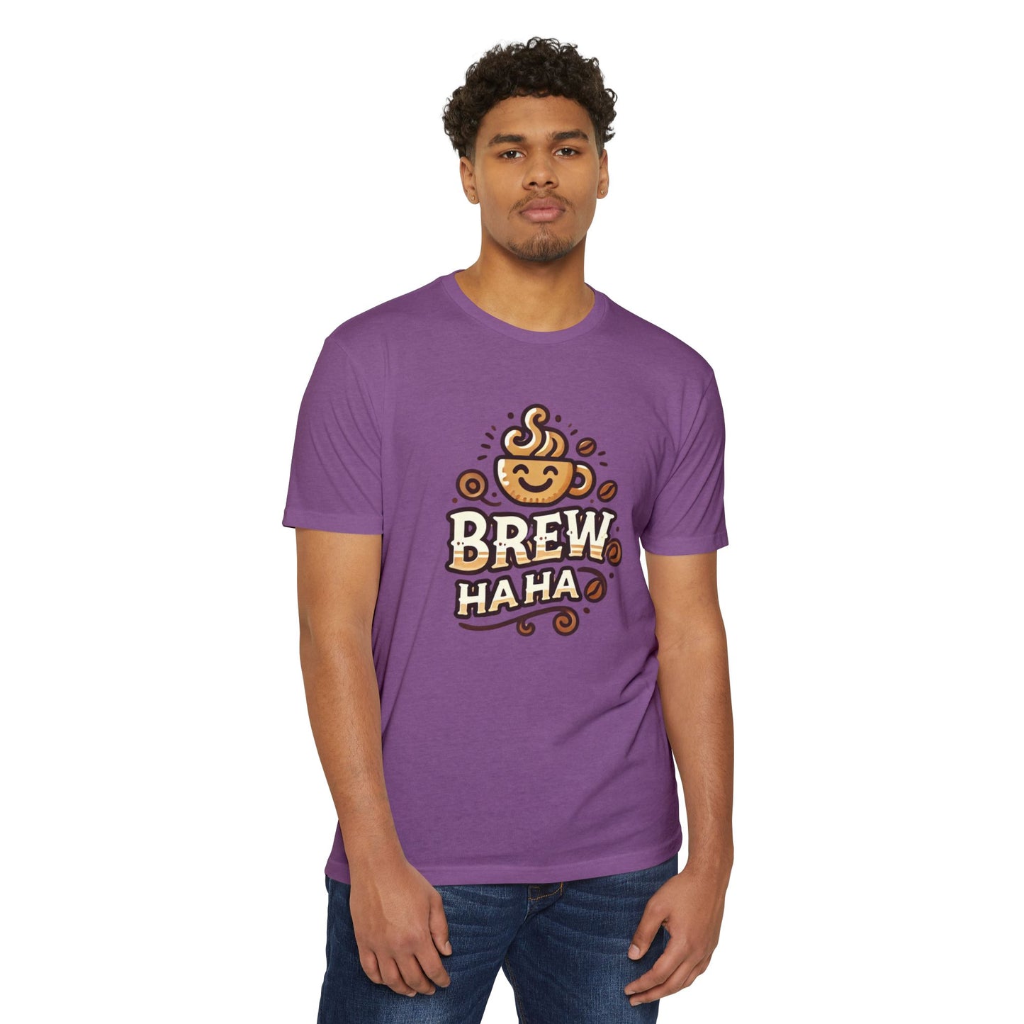 Funny Coffee T-Shirt, Brew Haha Tee, Unisex CVC Jersey Shirt, Coffee Lover Gift, Casual Wear, Make Your Mornings Bright