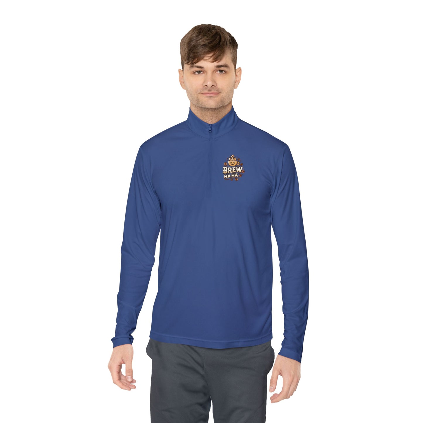 Cozy Quarter-Zip Pullover, Casual Wear, Gifts for Coffee Lovers, Fall Fashion, Unisex Style, Brew Crew Pullover