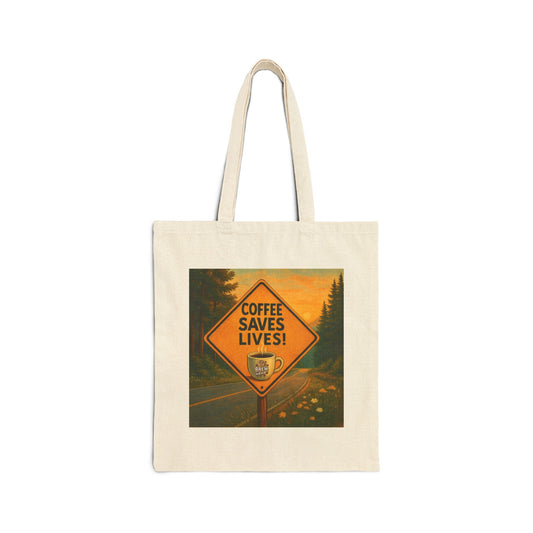 Coffee Saves Lives Cotton Canvas Tote Bag - Eco-Friendly Shopper, Gift for Coffee Lovers, Reusable Grocery Bag, Stylish Carry-All, Fun [...]