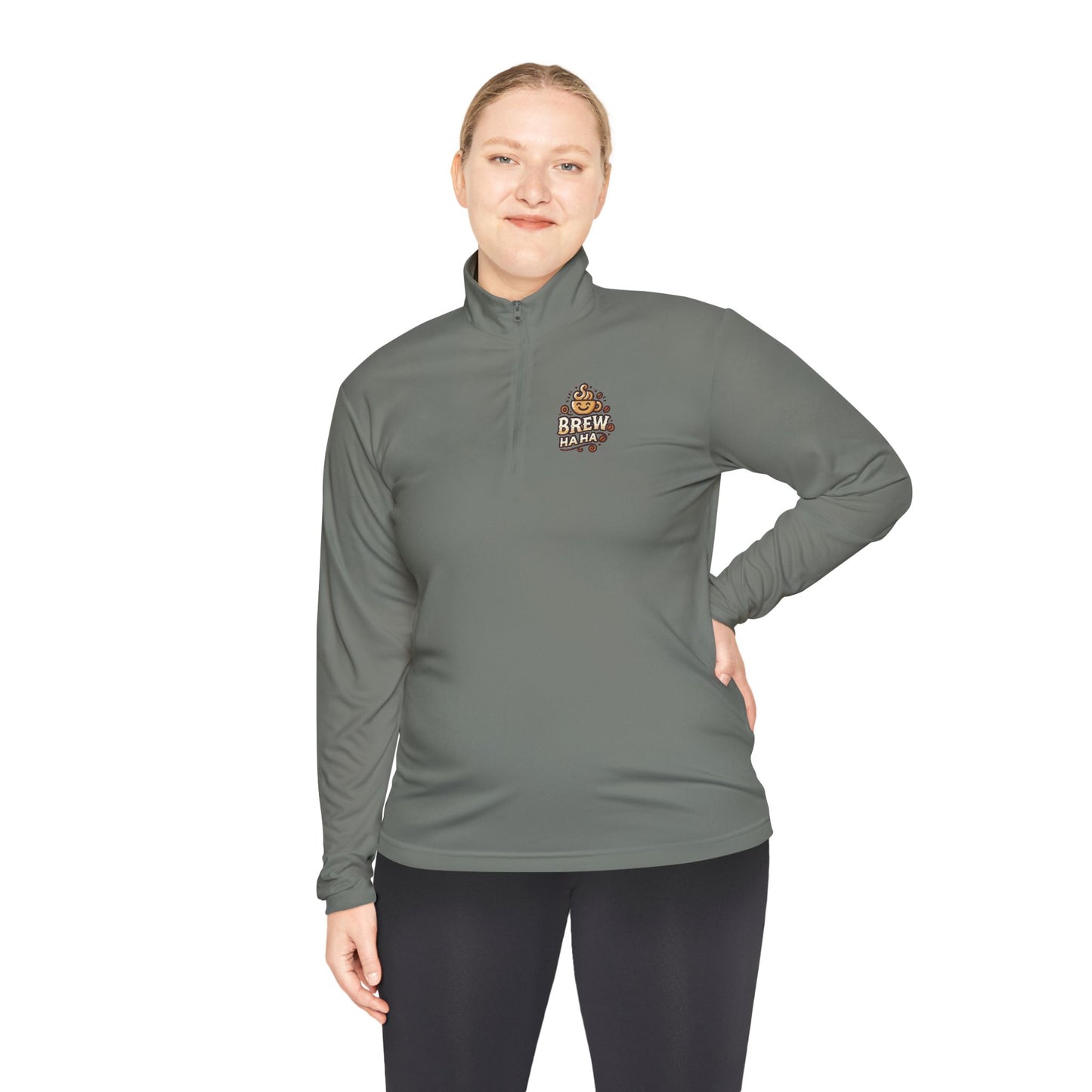 Cozy Quarter-Zip Pullover, Casual Wear, Gifts for Coffee Lovers, Fall Fashion, Unisex Style, Brew Crew Pullover