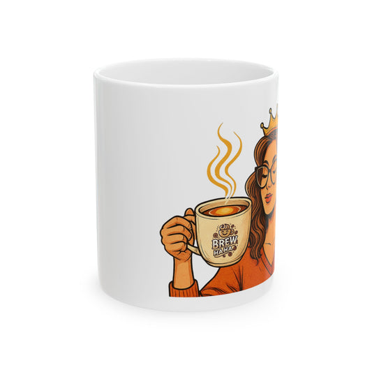 Queen of Brews Ceramic Mug | Coffee Lover Gift, Unique Tea Mug, Funny Mug, Crown Design, Birthday Gift