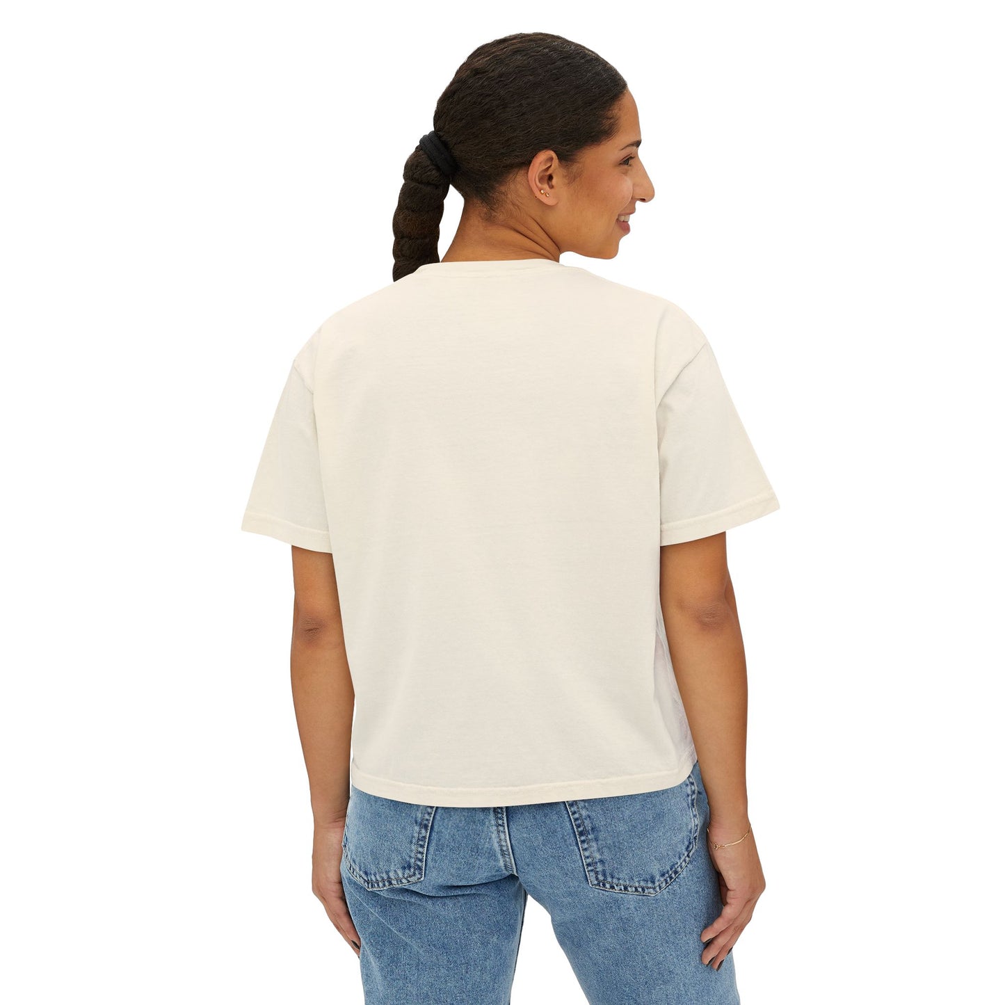 Funny Women’s Boxy Tee – “If Cauliflower Can Be Pizza” Quote, Relaxed Fit, Casual Motivational Shirt, Positive Gift for Her