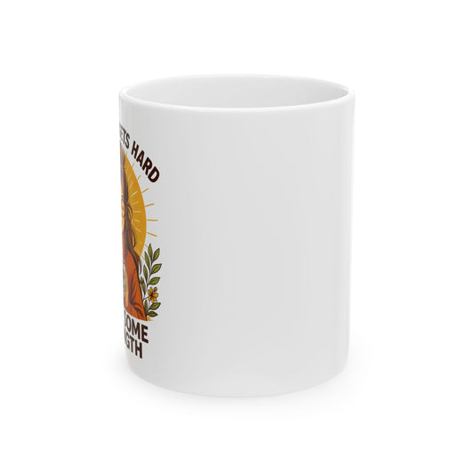 Stylish Ceramic Coffee Mug, Vintage Chic Gifts, Cute Office Decor, Coffee Lover Present, Warm Drinkware, 11oz & 15oz Options