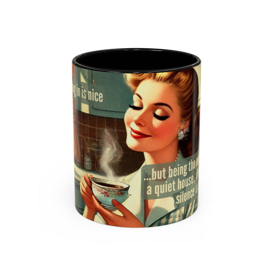 Coffee Mug - Coffee Lover's Silence is Heaven Design - 11, 15oz