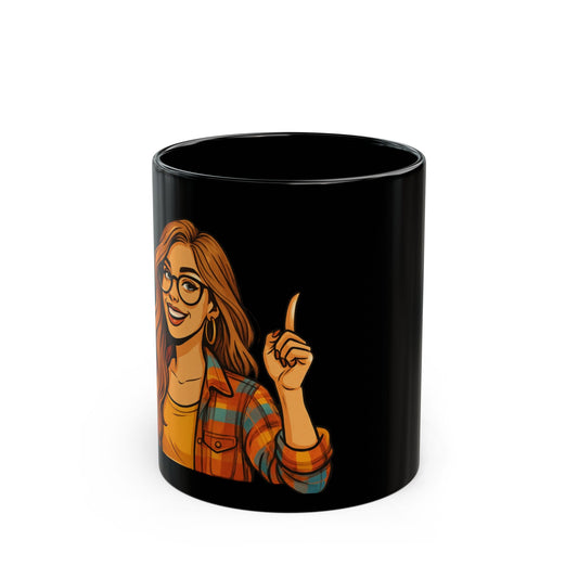Chic Black Mug with Fun Design, Perfect Gift for Friends, Coffee Lovers, Birthdays, and Cozy Gatherings