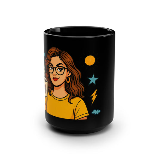 Stylish Black Coffee Mug, 15oz | Perfect Gift for Coffee Lovers, Home Office Decor, Birthday, or Just Because!