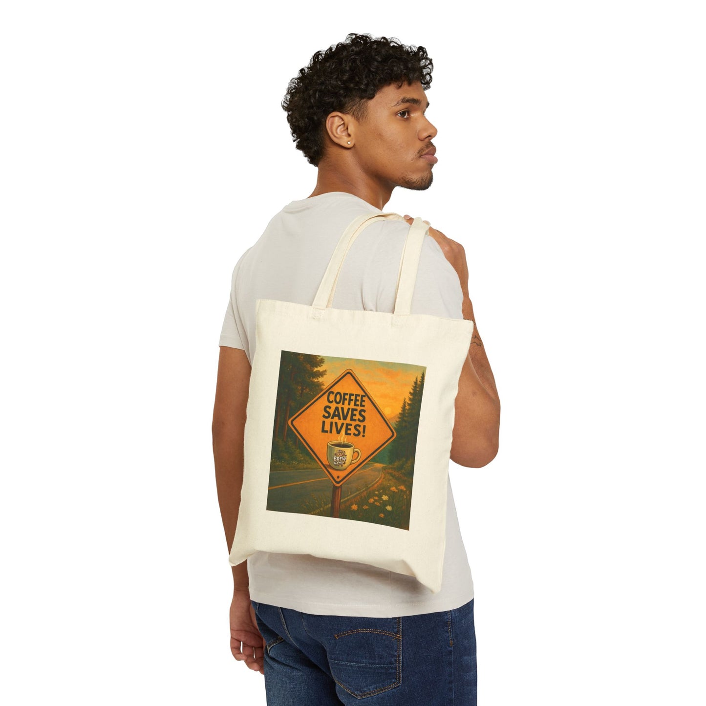 Coffee Saves Lives Cotton Canvas Tote Bag - Eco-Friendly Shopper, Gift for Coffee Lovers, Reusable Grocery Bag, Stylish Carry-All, Fun [...]
