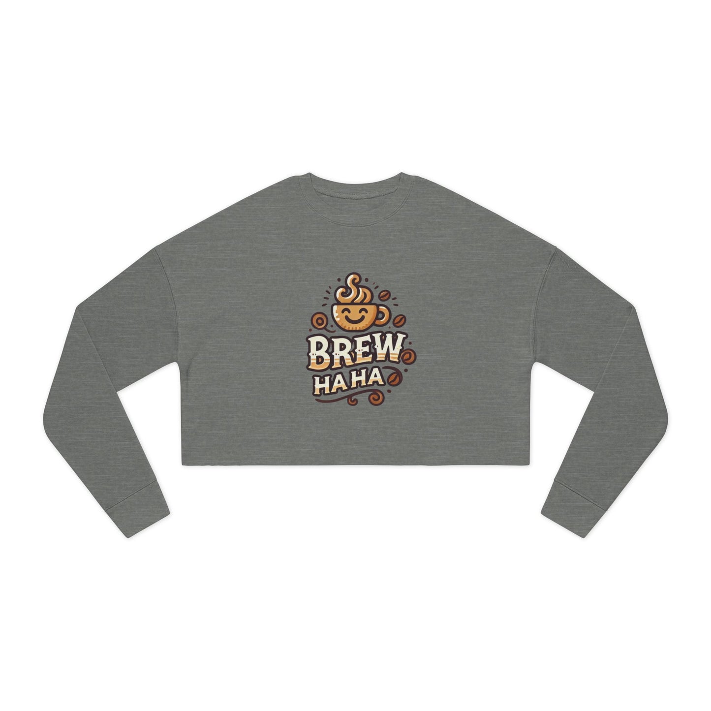 Brew Haha Cropped Sweatshirt - Cozy Fall Fashion, Funny Sweatshirts, Pumpkin Spice Lover Gift, Halloween Outfit, Autumn Apparel