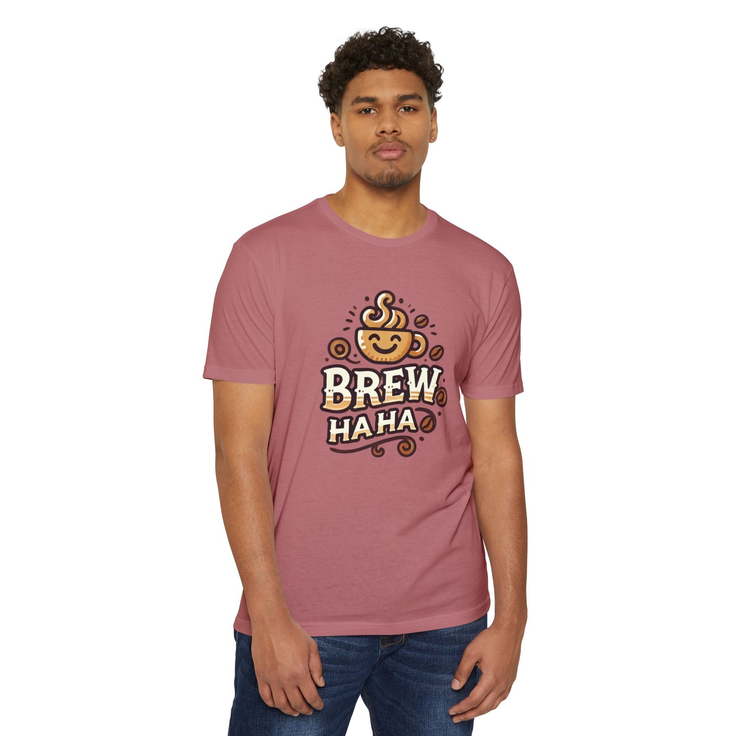 Funny Coffee T-Shirt, Brew Haha Tee, Unisex CVC Jersey Shirt, Coffee Lover Gift, Casual Wear, Make Your Mornings Bright