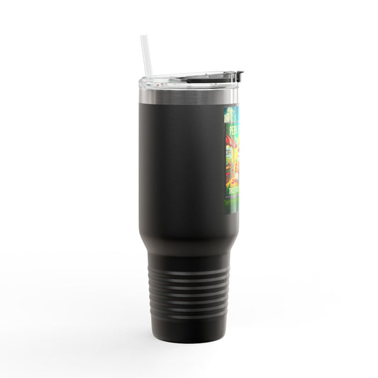 Funny Insulated Travel Mug - 40oz Caffeine Frog Design for Coffee Lovers