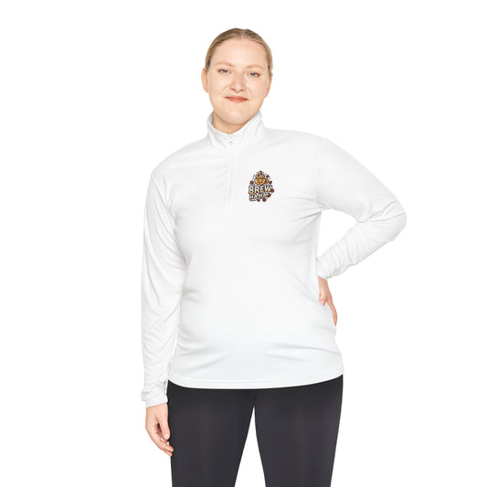 Cozy Quarter-Zip Pullover, Casual Wear, Gifts for Coffee Lovers, Fall Fashion, Unisex Style, Brew Crew Pullover