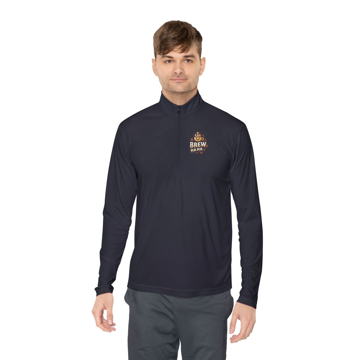 Cozy Quarter-Zip Pullover, Casual Wear, Gifts for Coffee Lovers, Fall Fashion, Unisex Style, Brew Crew Pullover
