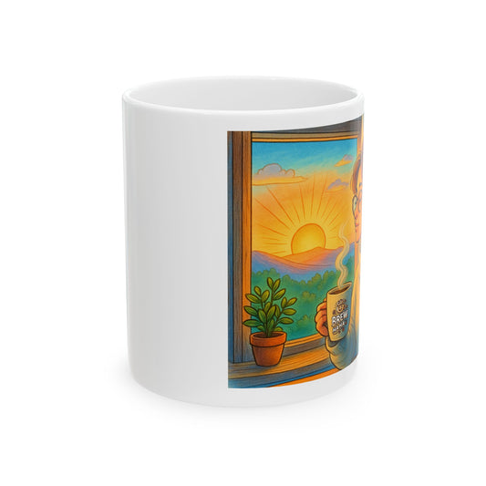 Sunrise Ceramic Mug, Cozy Coffee Cup, Gift for Nature Lovers, Inspirational Mug, Home Decor, Morning Motivation