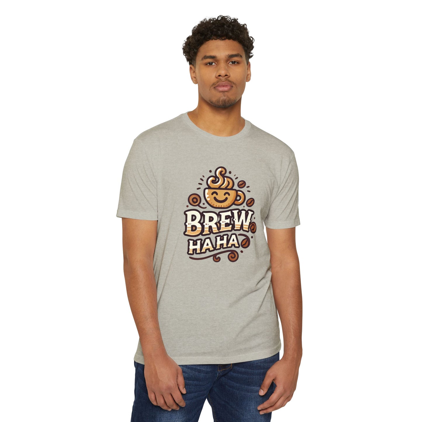 Funny Coffee T-Shirt, Brew Haha Tee, Unisex CVC Jersey Shirt, Coffee Lover Gift, Casual Wear, Make Your Mornings Bright