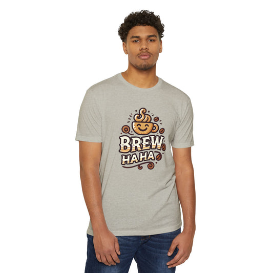 Funny Coffee T-Shirt, Brew Haha Tee, Unisex CVC Jersey Shirt, Coffee Lover Gift, Casual Wear, Make Your Mornings Bright