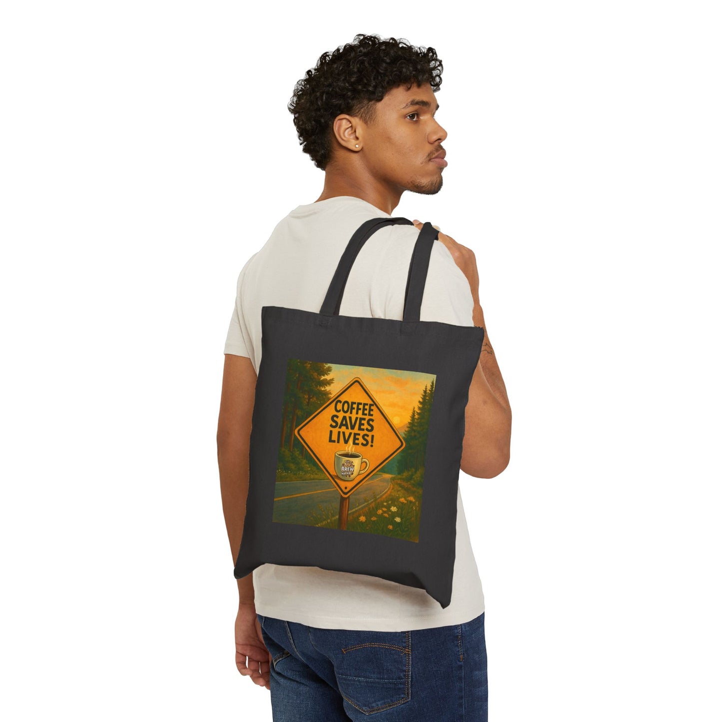 Coffee Saves Lives Cotton Canvas Tote Bag - Eco-Friendly Shopper, Gift for Coffee Lovers, Reusable Grocery Bag, Stylish Carry-All, Fun [...]