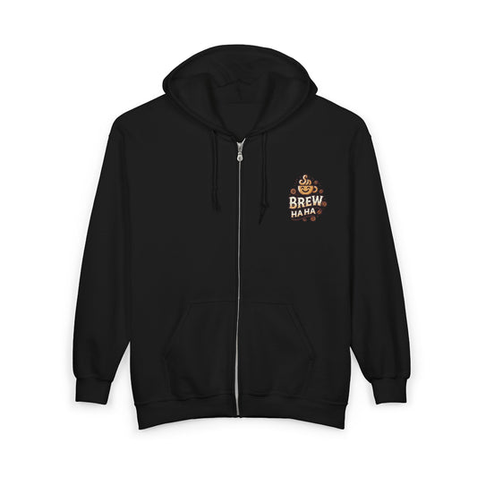 Coffee Lover's Unisex Zip Hoodie | Funny Brew Haha Sweater | Ideal for Cafés, Chill Nights, Coffee Dates, Birthdays, Gifts