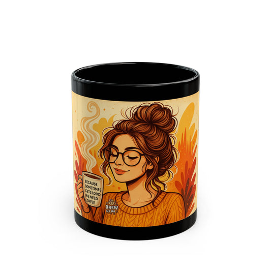 Cozy Autumn Vibes Black Mug | Inspirational Quote, Fall Gift, Coffee Lover, Tea Mug, Home Decor