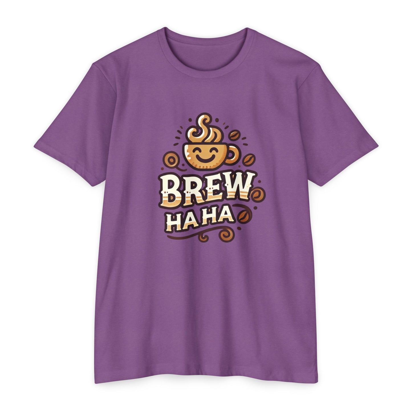 Funny Coffee T-Shirt, Brew Haha Tee, Unisex CVC Jersey Shirt, Coffee Lover Gift, Casual Wear, Make Your Mornings Bright