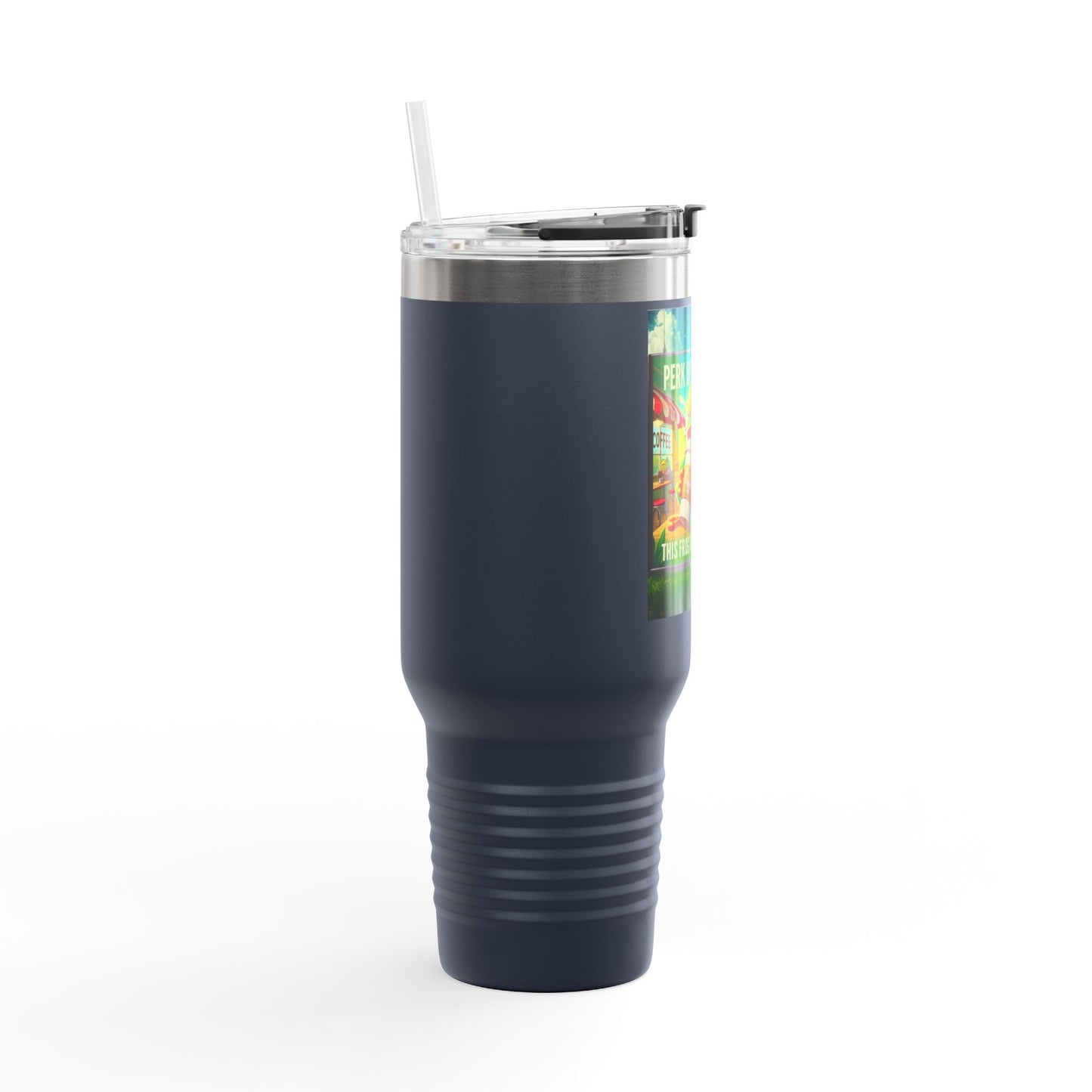 Funny Insulated Travel Mug - 40oz Caffeine Frog Design for Coffee Lovers